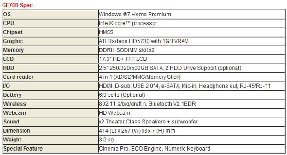 MSI GE700